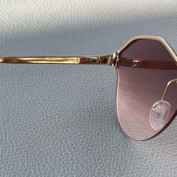 PRADA Butterfly Sunglasses - Gold Frames w/ Brown to Smoke GRADIENT Oversized - Picture 11 of 17